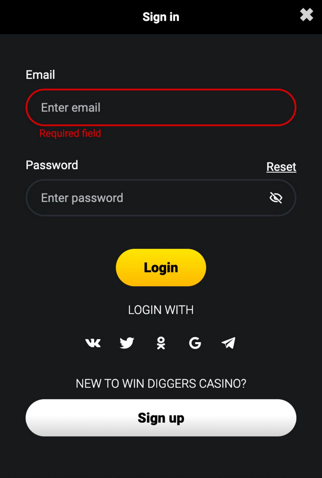 Win Diggers Gambling Establishment Login